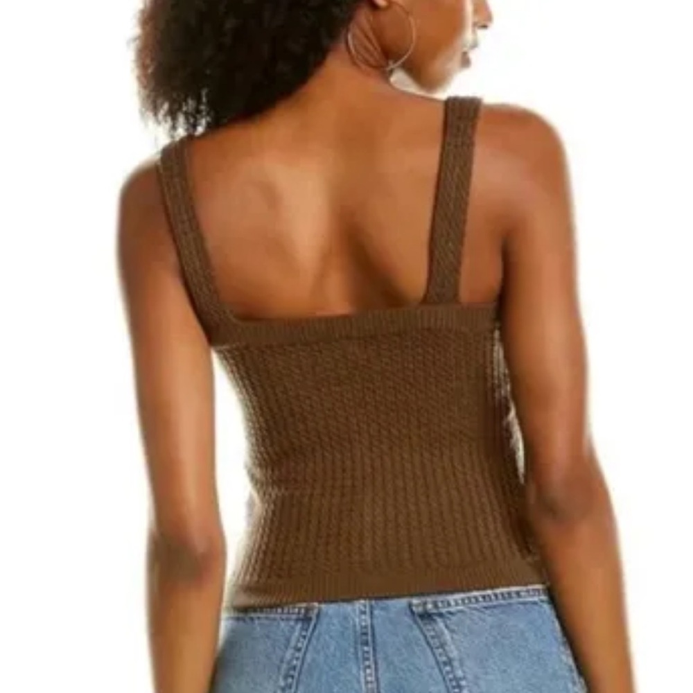 WeWoreWhat x Danielle Bernstein Brown Knit Bustier Tank Top - Picture 2 of 6